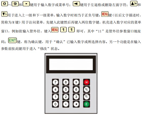 外貼式超聲波流量計(jì)按鍵面板說(shuō)明圖